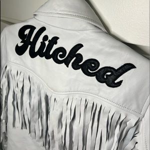 Hitched Graphic Real Leather Fringe Jacket Nasty Gal
